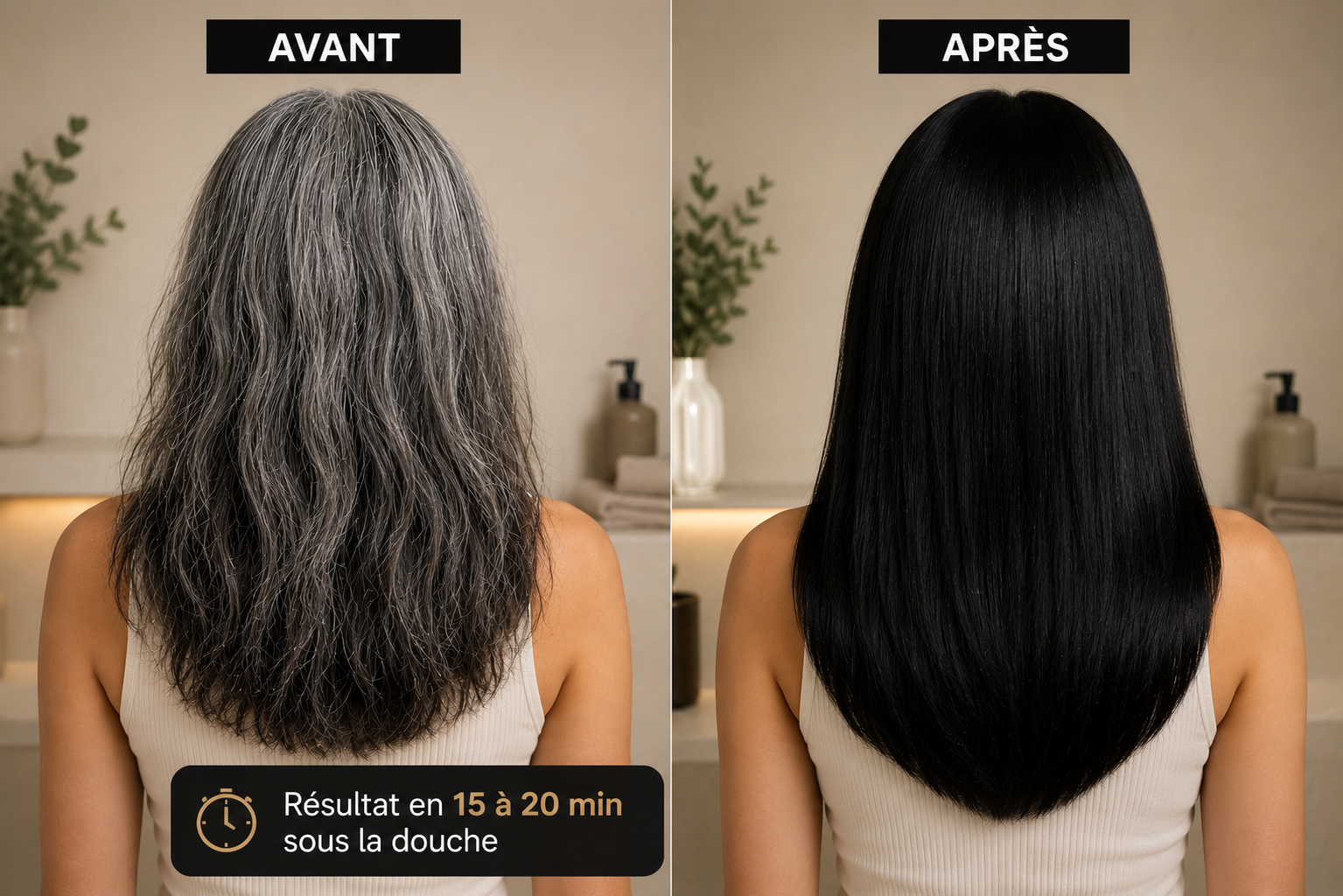 Avant et après femme, exemple noir