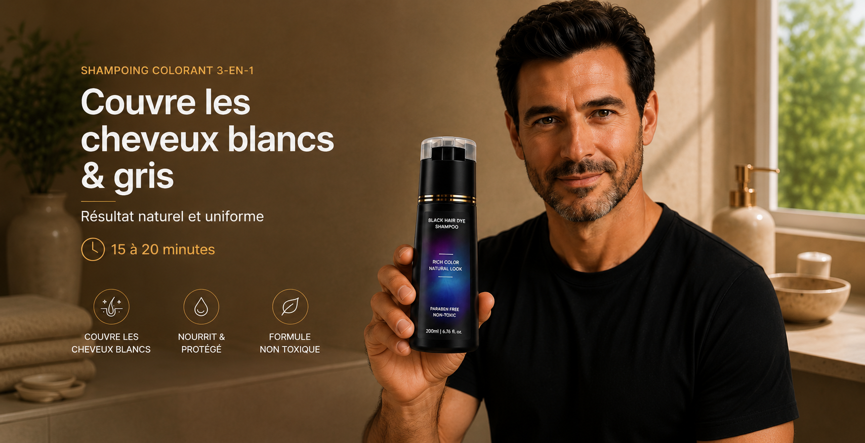 Revya - shampoing colorant cheveux blancs et gris